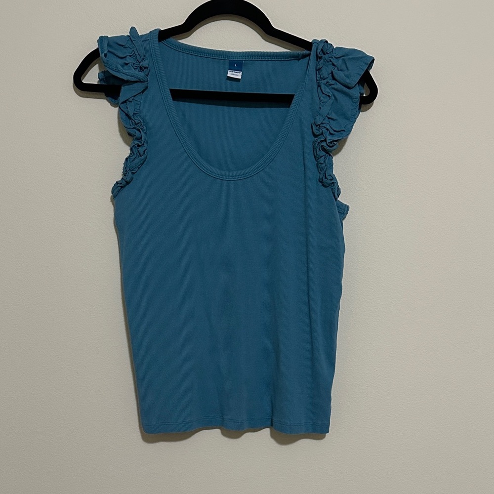 ♻️ Old Navy Teal Ruffle Tank Top